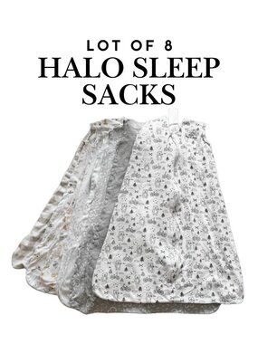 12-18 months Halo Sleep Sacks, Lot of 8, Large, Neutral Prints